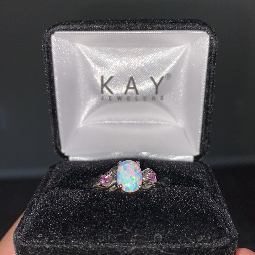 Kay Lab Created Opal ring sterling silver